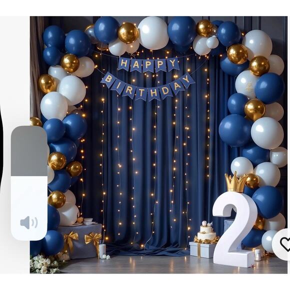 Navy Blue Backdrop Curtains with Lights for Parties10x10FT Wrinkle Free New - Picture 3 of 4